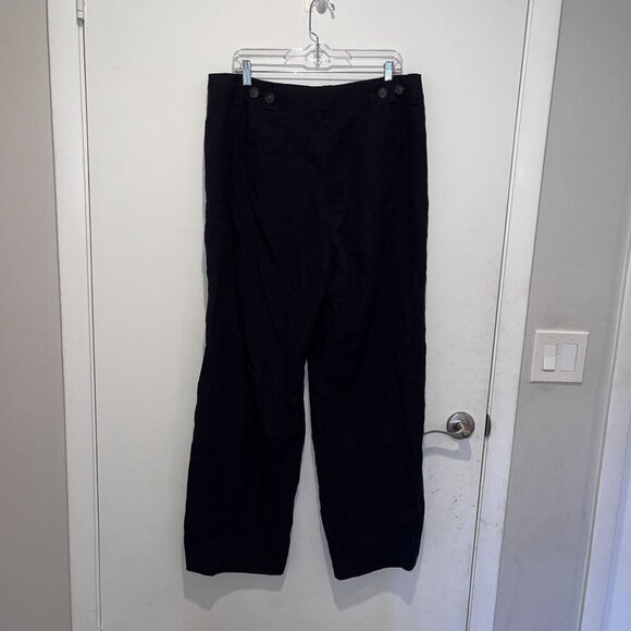 NWT Vince Black Wide Leg Pullover Belt loops Women's Pants Size 14 - Picture 7 of 11
